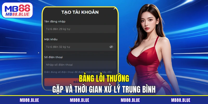 Bảng lỗi thường gặp và thời gian xử lý trung bình